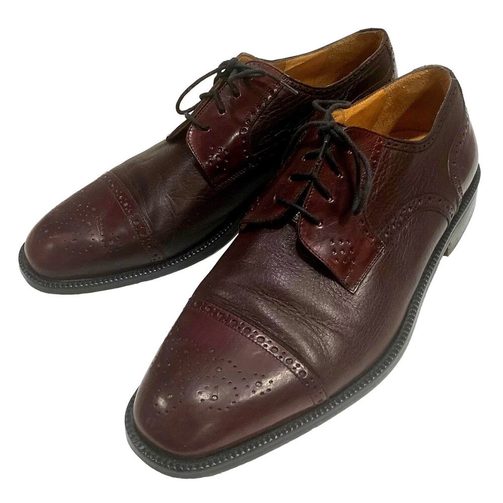 Johnston & Murphy Cellini OXBLOOD Wingtip Oxfords ITALY Brogues | 10M